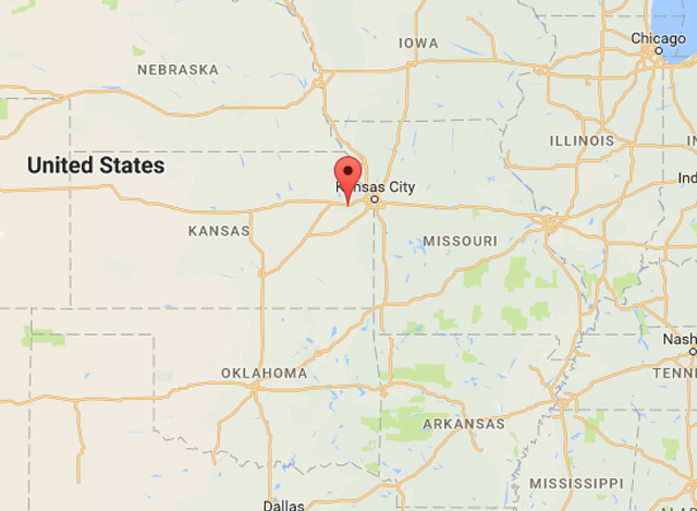 ေသနတ္ ပစ္ခတ္မႈ ျဖစ္ပြား ခဲ့သည့္ အေမရိကန္ ႏုိင္ငံ Kansas ျပည္နယ္ အား ျမင္ေတြ႕ရစဥ္(ဓာတ္ပံု-google maps)