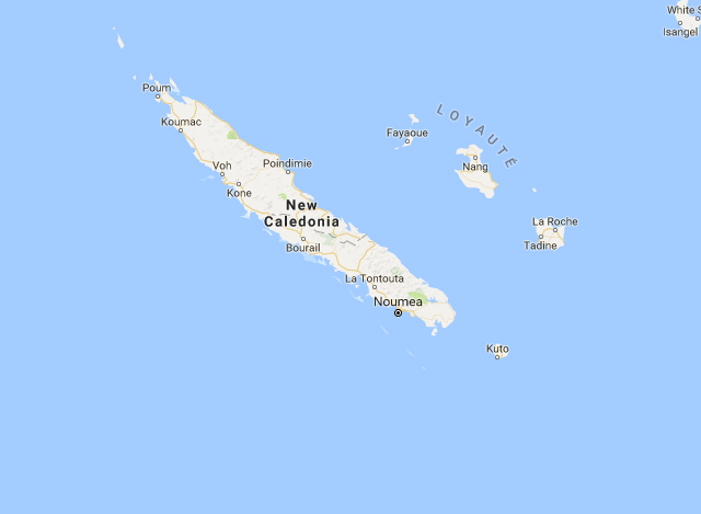 နယူး ကယ္လီဒိုးနီးယား ကၽြန္းအား ျမင္ေတြ႕ရစဥ္(ဓာတ္ပံု-google maps)