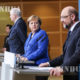 ဂ်ာမနီႏုိင္ငံ CDU ပါတီ ေခါင္းေဆာင္ႏွင့္ ဝန္ႀကီးခ်ဳပ္ အိန္ဂ်ယ္လာမာကဲလ္ (လယ္)၊ ဂ်ာမန္ခရစ္ယာန္ဆုိရွယ္ယူနီယံ(CSU) ပါတီေခါင္းေဆာင္ Horst Seehofer (ယာ) ႏွင့္ ဂ်ာမန္ဆုိရွယ္ဒီမုိကရက္တစ္ပါတီ(SPD) ေခါင္းေဆာင္ Martin Schulz တုိ ့အား ဇန္နဝါရီ ၂၁ ရက္တြင္ ျပဳလုပ္ခဲ့ေသာ ပူးတြဲသတင္းစာရွင္းလင္းပြဲ၌အတူတကြ ေတြ ့ရစဥ္(ဆင္ဟြာ)