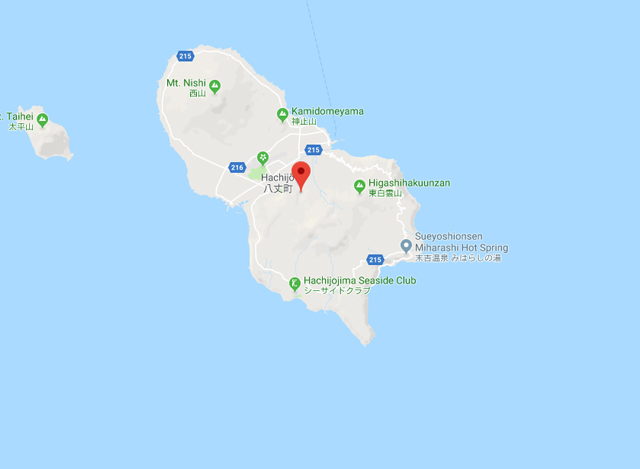 ျပင္းအား ၆.၁ အဆင့္ရွိ ငလ်င္ လႈပ္ခတ္ ခဲ့သည့္ ဂ်ပန္ ႏုိင္ငံ Hachijō-jima ကၽြန္း အား ျမင္ေတြ႕ရစဥ္(ဓာတ္ပံု-google maps)