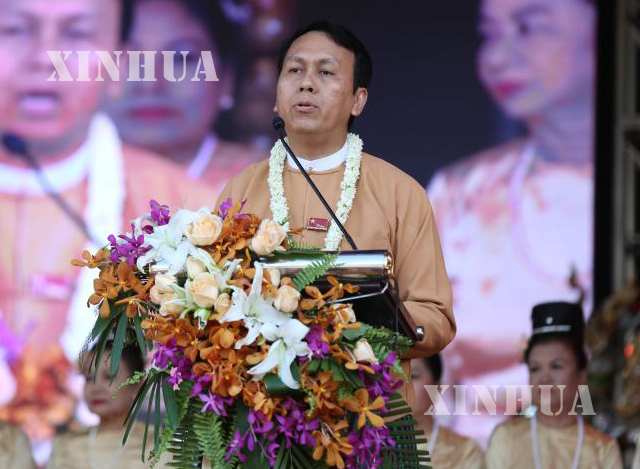 ရန္ကုန္တုိင္းေဒသႀကီးဝန္ႀကီးခ်ဳပ္ဦးၿဖိဳးမင္းသိန္းမွ အဖြင္႔အမွာစကားေျပာၾကားစဥ္ (ဆင္ဟြာ)