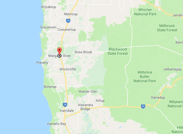 လူ ၇ ဦး ေသဆံုး ခဲ့သည့္ ေသနတ္ပစ္ခတ္မႈ ျဖစ္ပြား ခဲ့ေသာ ၾသစေၾတးလ် ႏုိင္ငံ အေနာက္ေတာင္ပိုင္း Margaret River ၿမိဳ႕ အား ျမင္ေတြ႕ရစဥ္(ဓာတ္ပံု-google maps)