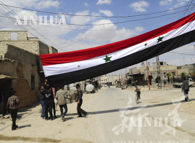 ဆီးရီးယားစစ္တပ္မွျပန္လည္သိမ္းပုိက္ခဲ့ေသာ အေရွ႕ Ghouta ေဒသ ကုိ ေတြ႔ရစဥ္ (ဆင္ဟြာ )