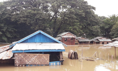 စစ္ေတာင္းျမစ္ေရျမင့္တက္ၿပီး မေဒါက္ၿမိဳ႕၌ ေရႀကီးေနမႈအားေတြ႔ရစဥ္(MOI)