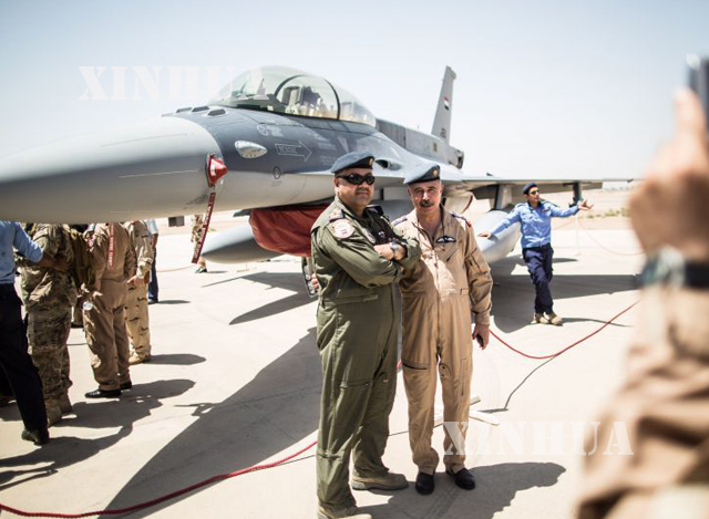 အီရတ္ ႏုိင္ငံ အစိုးရ တပ္ဖြဲ႕ ၏ F-16 တိုက္ေလယာဥ္ တစ္စင္း အား ျမင္ေတြ႕ရစဥ္(ဆင္ဟြာ)