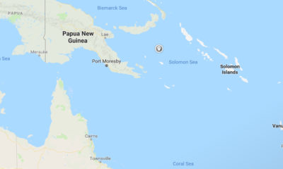 ပါပူဝါနယူးဂီနီ ႏုိင္ငံ တြင္ ျပင္းအား ၇.၀ အဆင့္ရွိ ငလ်င္ လႈပ္ခတ္ခဲ့သည့္ ေဒသ အား ျမင္ေတြ႕ရစဥ္(ဓာတ္ပံု-google maps)