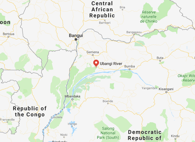 ကြန္ဂို ဒီမိုကရက္တစ္ သမၼတ ႏိုင္ငံ Nord-Ubangi ျပည္နယ္ တြင္ စက္ေလွတိမ္းေမွာက္မႈ ျဖစ္ပြား ခဲ့သည့္ ေဒသ အား ျမင္ေတြ႕ရစဥ္(ဓာတ္ပံု-google maps)