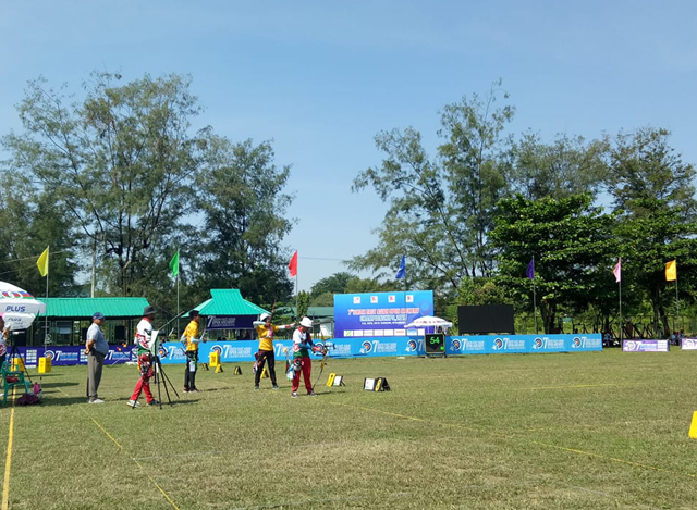 ျမားပစ္ယွဥ္ၿပိဳင္ေနစဥ္ (ဓာတ္ပံု--Myanmar Archery Federation)