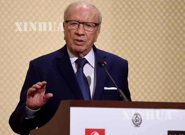 တူနီးရွား ႏိုင္ငံ သမၼတ Beji Caid Essebsi အား ျမင္ေတြ႕ရစဥ္(ဆင္ဟြာ)