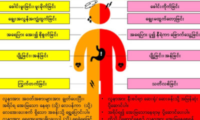 အပူဒဏ္ ႏွင္႔ ပတ္သက္သည္႔ ေဆာင္ရန္ ေရွာင္ရန္ႏွင္႔ ပတ္သက္၍ က်န္းမာေရးဝန္ႀကီးဌာန ၏ ထုတ္ျပန္ခ်က္အားေတြ႔ရစဥ္ (ဓာတ္ပံု--က်န္းမာေရးဝန္ႀကီးဌာန)