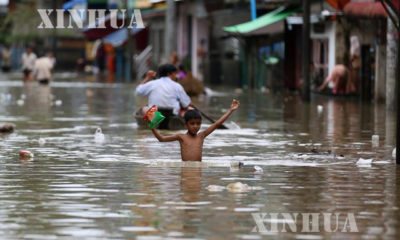 ျပည္နယ္တစ္ခုတြင္ မိုးသည္းထန္စြာရြာသြန္းၿပီးေနာက္ ေတြြ႔ရစဥ္ (ဆင္ဟြာ)