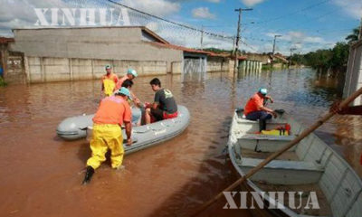 ဘရာဇီးႏိုင္ငံတြင္ယခင္ကျဖစ္ပြားခဲ့သည့္ ေရႀကီးမႈတစ္ခုအားေတြ႕ရစဥ္ (ဆင္ဟြာ)