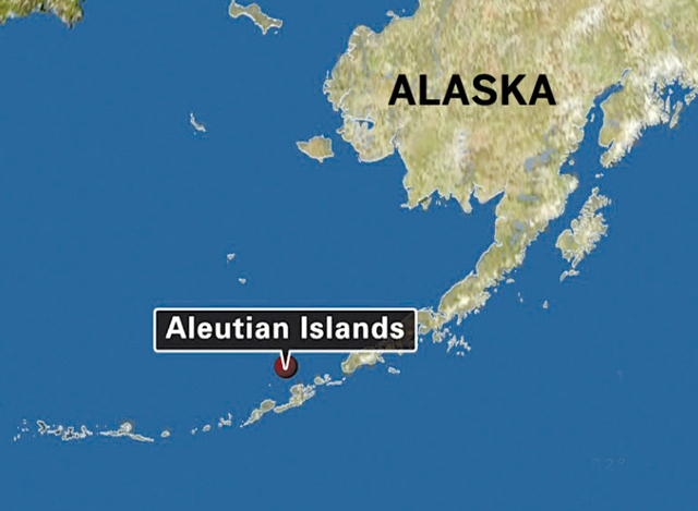 ငလ်င္လႈပ္ခတ္သြားေသာ အလက္စကာျပည္နယ္ Aleutian ကြ်န္းမ်ားအားေတြ ့ရစဥ္(ဓာတ္ပံု-အင္တာနက္)