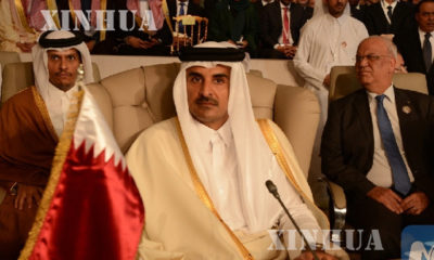 ကာတာႏိုင္ငံ ေစာ္ဘြား Sheikh Tamim bin Hamad Al Thaniအားေတြ႔ရစဥ္(ဆင္ဟြာ)