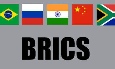 BRICS အဖြဲ႕ဝင္ ႏုိင္ငံ မ်ား ၏ အလံမ်ား အား ျမင္ေတြ႕ရစဥ္(ဓာတ္ပံု-အင္တာနက္)