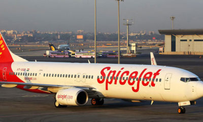 Spicejet ေလေၾကာင္းလိုင္းမွ ေလယာဥ္တစ္စင္းအား ေတြ႕ရစဥ္ (ဓာတ္ပံု-အင္တာနက္)