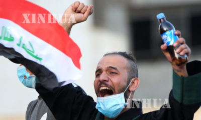 အီရတ်နိုင်ငံ ဘဂ္ဂဒက်မြို့တွင်ဖြစ်ပွားသည့် အစိုးရဆန့်ကျင်ဆန္ဒပြလှုပ်ရှားမှုများအား တွေ့ရစဉ်(ဆင်ဟွာ)