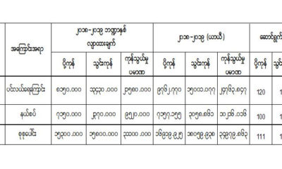 ၂၀၁၈-၂၀၁၉ ဘဏ္ဍာနှစ် (ယာယီ) မြန်မာနိုင်ငံ၏ ပြည်ပပို့ကုန်ဆောင်ရွက်နိုင်မှုပြဇယားအားတွေ့ရစဉ် (ဓာတ်ပုံ--MOI)