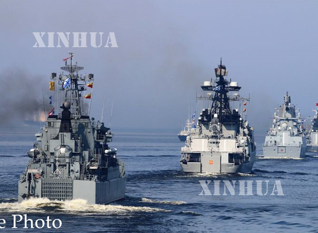 ရုရှားနိုင်ငံစစ်သင်္ဘောများ စိန့်ပီတာစဘတ်မြို့ Kronstadt ၌ ၂၀၁၉ ခုနှစ် ဇူလိုင် ၂၈ရက်တွင် စစ်ရေးလေ့ကျင့်မှုပြုလုပ်စဉ်(ဆင်ဟွာ)