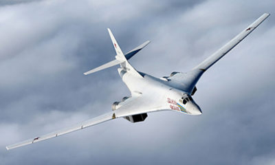 Tu-160 မဟာဗျူဟာမြောက် ဗုံးကြဲလေယာဉ်တစ်စင်းအား တွေ့ရစဉ် (ဓာတ်ပုံ-အင်တာနက်)