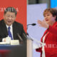 တရုတ်နိုင်ငံ သမ္မတ ရှီကျင့်ဖိန် (ဝဲ) နှင့် နိုင်ငံတကာငွေကြေးရန်ပုံငွေအဖွဲ့ မန်နေဂျင်းဒါရိုက်တာ ခရစ္စတာလီနာ ဂျော်ဂျီဗာတို့အား တွေ့ရစဉ် (ဆင်ဟွာ)