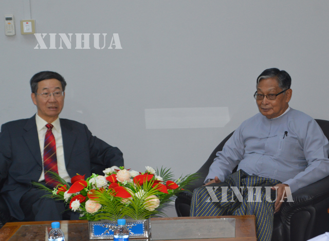 လှူဒါန်းပွဲမစမီ အထူး သံတမန် Mr. Sun Guoxiang အား NRPC ဒုတိယ ဥက္ကဋ္ဌ လက်ခံတွေ့ဆုံစဉ်။(ဆင်ဟွာ)