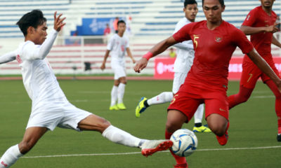 ဖိလစ်ပိုင်နိုင်ငံက အိမ်ရှင်အဖြစ် လက်ခံကျင်းပခဲ့သည် အကြိမ် ၃၀ မြောက် အရှေ့တောင်အာရှ အားကစားပြိုင်ပွဲ (ဆီးဂိမ်းစ်)၊ အမျိုးသား ဘောလုံးပြိုင်ပွဲ ဆီမီးဖိုင်နယ်ပွဲစဉ်ကို ဒီဇင်ဘာလ ၇ ရက်နေ့က မြန်မာယူ-၂၂ အသင်းနှင့် အင်ဒိုနီးရှားယူ-၂၂ အသင်းတို့ ယှဉ်ပြိုင်ကစား နေကြစဉ် (ဓာတ်ပုံ- MFF)
