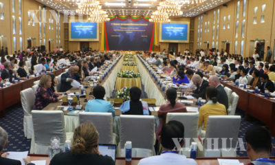 ဒုတိယ အကြိမ် မြန်မာ ဖွံ့ဖြိုးမှုဆိုင်ရာ ထိရောက်သော ဆွေးနွေးပွဲ ဒုတိယနေ့ ကျင်းပနေစဉ်။(ဆင်ဟွာ)