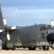 C-130 Hercules အမျိုးအစား သယ်ယူပို့ဆောင်ရေး လေယာဉ် တစ်စင်းအား မြင်တွေ့ရစဉ်(ဆင်ဟွာ)