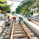 မြို့ပတ်ရထားလမ်း အဆင်မြှင့်တင်နေမှုအားတွေ့ရစဉ် (ဓာတ်ပုံ-- မြန်မာ့အလင်း)