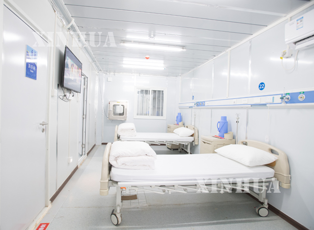 ရက်ပိုင်းအတွင်း တည်ဆောက်ခဲ့သည့် ဝူဟန့် လေးဆန်ဆန်းဆေးရုံကြီး၏ ပြင်ဆင်မှုများအား ဖေဖော်ဝါရီ ၈ ရက်က မြင်တွေ့ရစဉ် (ဆင်ဟွာ)