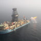 မြန်မာ့ ကမ်းလွန် လုပ်ကွက် A-3 တွင် ဓာတ်ငွေ့တူးဖော်ရေး သင်္ဘော (Drill-Ship) Maersk Viking အား တွေ့ရစဉ်(ဓာတ်ပုံ - Ministry of Electricity and Energy,Myanmar)