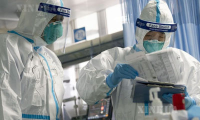 တရုတ်နိုင်ငံ၌ ကိုရိုနာဗိုင်းရပ်စ်တိုက်ဖျက်ရေးဆောင်ရွက်နေသော ကျန်းမာရေးဝန်ထမ်းများအားတွေ့ရစဉ်(ဆင်ဟွာ)