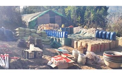 ကွတ်ခိုင်မြို့နယ် အတွင်း ဖမ်းဆီးရမိသော မူးယစ်ဆေးဝါးများအား တွေ့ရစဉ်(ဓာတ်ပုံ - တပ်မတော် ကာကွယ်ရေး ဦးစီးချုပ်ရုံး)