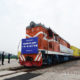 တရုတ် နိုင်ငံ မှ စပိန် နိုင်ငံ ကပ်ရောဂါ တိုက်ဖျက်ရေး အတွက် ကူညီထောက်ပံ့သည့် ရထား မတ်လ ၂၁ ရက် တွင် တရုတ် နိုင်ငံ မှ စတင် ထွက်ခွာစဉ်(ဆင်ဟွာ)