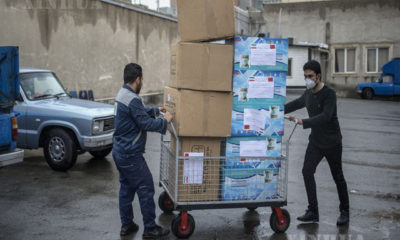 အီရန်နိုင်ငံသို့ တရုတ်နိုင်ငံမှ ကူညီထောက်ပံ့သော ဆေးဘက်ဆိုင်ရာပစ္စည်းများ ရောက်ရှိလာစဉ် (ဆင်ဟွာ)