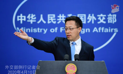 တရုတ်နိုင်ငံ နိုင်ငံခြားရေးဝန်ကြီးဌာန ပြောရေးဆိုခွင့်ရှိသူ ကျောက်လိကျန်းအား တွေ့ရစဉ်(ဓါတ်ပုံ- တရုတ်နိုင်ငံ နိုင်ငံခြားရေးဝန်ကြီးဌာန )