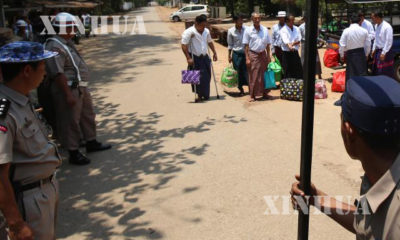 ယခင်နှစ် မြန်မာနှစ်ဆန်း တစ်ရက်နေ့တွင် နိုင်ငံတော် သမ္မတ လွမ်းငြိမ်းသက်သာခွင့်ဖြင့် အင်းစိန်အကျဉ်းထောင်မှ အကျဉ်းသားများ လွတ်မြောက်လာစဉ်(ဆင်ဟွာ)