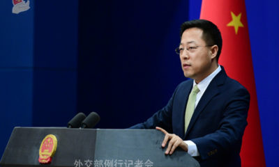 တရုတ် နိုင်ငံ နိုင်ငံခြားရေးဝန်ကြီးဌာန ပြောရေးဆိုခွင့်ရှိသူ ကျောက်လိကျန်း အား မြင်တွေ့ရစဉ် (ဓာတ်ပုံ-တရုတ်နိုင်ငံ နိုင်ငံခြားရေးဝန်ကြီးဌာန)