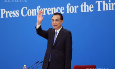 တရုတ်နိုင်ငံ ဝန်ကြီးချုပ် လီခဲ့ချန်က ၁၃ ကြိမ်မြောက် အမျိုးသားပြည်သူ့ကွန်ဂရက် တတိယမြောက် အစည်းအဝေး ပိတ်ပွဲအခမ်းအနားအပြီး ဗီဒီယိုလင့်ခ်မှတစ်ဆင့် သတင်းထောက်များနှင့် တွေ့ဆုံစဉ် (ဆင်ဟွာ)