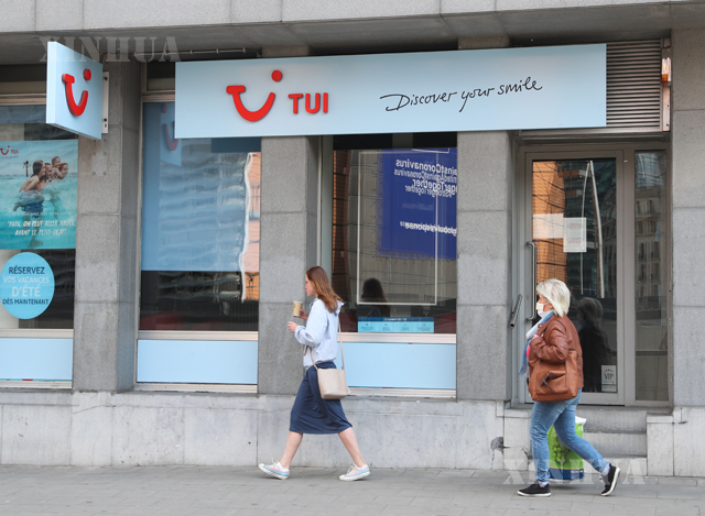 ဘယ်လ်ဂျီယမ်နိုင်ငံ ဘရပ်ဆဲလ်ရှိ TUI Group ကုမ္ပဏီပိုင် ဆိုင်တစ်ဆိုင်အား မေ ၁၃ ရက်တွင် တွေ့ရစဉ်(ဆင်ဟွာ)