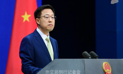 တရုတ် နိုင်ငံ နိုင်ငံခြားရေးဝန်ကြီးဌာန ပြောရေးဆိုခွင့်ရှိသူ ကျောက်လိကျင်း အား မြင်တွေ့ရစဉ် (ဓာတ်ပုံ-တရုတ်နိုင်ငံနိုင်ငံခြားရေးဝန်ကြီးဌာန)