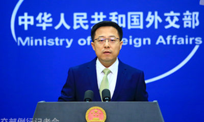 တရုတ်နိုင်ငံ နိုင်ငံခြားရေးဝန်ကြီးဌာန ပြောရေးဆိုခွင့်ရှိသူ ကျောက်လိကျန်းအား ဇွန် ၂၃ ရက်က ပြုလုပ်သော ပုံမှန် သတင်းစာရှင်းလင်းပွဲတွင် တွေ့ရစဉ်(ဓါတ်ပုံ- တရုတ်နိုင်ငံ နိုင်ငံခြားရေးဝန်ကြီးဌာန ဝဘ်ဆိုက်)
