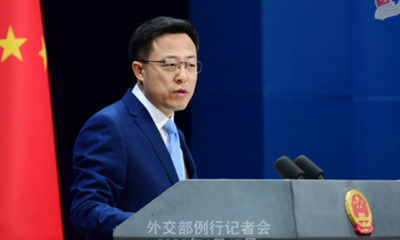 တရုတ် နိုင်ငံ နိုင်ငံခြားရေးဝန်ကြီးဌာန ပြောရေးဆိုခွင့်ရှိသူ ကျောက်လိကျင်း အား မြင်တွေ့ရစဉ် (ဓာတ်ပုံ-တရုတ်နိုင်ငံ နိုင်ငံခြားရေးဝန်ကြီးဌာန)