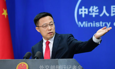 တရုတ်နိုင်ငံ နိုင်ငံခြားရေးဝန်ကြီးဌာန ပြောခွင့်ရပုဂ္ဂိုလ် ကျောက်လိကျန်းအား ဇူလိုင် ၁ ရက် ပုံမှန်သတင်းစာရှင်းလင်းပွဲ၌ တွေ့ရစဉ် (ဓာတ်ပုံ- တရုတ်နိုင်ငံ နိုင်ငံခြားရေးဝန်ကြီးဌာန)