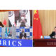 ဗီဒီယိုလင့်ခ်မှတစ်ဆင့် ပြုလုပ်သည့် COVID-19 ဆိုင်ရာ BRICS နိုင်ငံခြားရေးဝန်ကြီးများအထူးအစည်းအဝေးအား တရုတ်နိုင်ငံ နိုင်ငံတော်ကောင်စီဝင်နှင့် နိုင်ငံခြားရေးဝန်ကြီး ဝမ်ရိက ပေကျင်းမြို့မှ တက်ရောက်နေစဉ် (ဆင်ဟွာ)