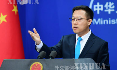 တရုတ်နိုင်ငံ နိုင်ငံခြားရေးဝန်ကြီးဌာနက ပြောရေးဆိုခွင့်ရှိသူ ကျောက်လိကျန်းအား ဇူလိုင် ၈ ရက် သတင်းစာရှင်းလင်းပွဲ၌ တွေ့ရစဉ် (ဆင်ဟွာ)