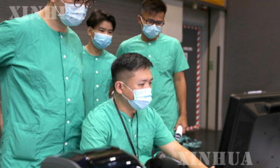 တရုတ်နိုင်ငံတောင်ပိုင်း ဟောင်ကောင်တွင် AsiaWorld-Expo ပြပွဲကျင်းပမည့်နေရာ၌ COVID-19 လူနာများအတွက် ယာယီဆေးရုံတစ်ခုဖွင့်လှစ်ထားသည်ကို ဩဂုတ် ၁ ရက်က တွေ့ရစဉ်(ဆင်ဟွာ)