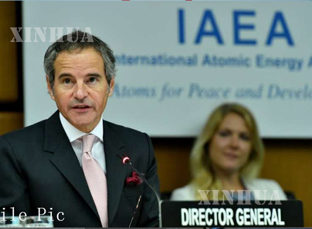 နိုင်ငံတကာအဏုမြူစွမ်းအင်အေဂျင်စီ (IAEA) ၏ညွှန်ကြားရေးမှူးချုပ် Rafael Grossiအားတွေ့ရစဉ် (ဆင်ဟွာ)