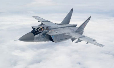 ရုရှား နိုင်ငံ လေတပ် ၏ MiG-31 တိုက်လေယာဉ် တစ်စင်းအား မြင်တွေ့ရစဉ်(ဓာတ်ပုံ-အင်တာနက်)